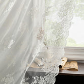 Kotile Ivory Lace Curtains with floral pattern for soft light diffusion