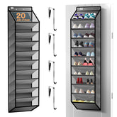 Kotkn 10-tier over-the-door organizer with deep pockets keeps boots organized and visible.