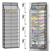 Kotkn 24-Pair Over Door Organizer front view showing full capacity for quick sneaker selection.
