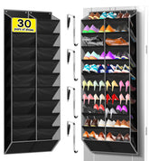 Kotkn over-the-door 10-tier organizer saves closet space and keeps shoes organized.