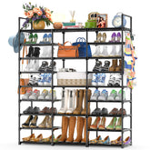 Kottwca 9-Tier shoe rack front view shows sturdy, space-saving design and up to 55-pair capacity
