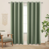 KOUFALL Sage Green blackout curtain panel blocks light for better sleep.