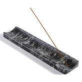 Koville Marble Incense Holder in black with natural patterns for serene rituals.