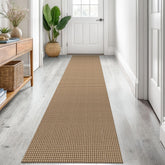 KOZYFLY boho hallway runner in tan orange brown with non-slip backing