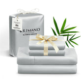 KRIMANO king-size sheet set in bamboo fabric featuring silky softness