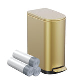 KSSKSS 2.6 gallon trash can front view showing slim design for narrow spaces