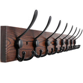 Kuhome wall mount coat rack with eight triple hooks for organized entryway storage
