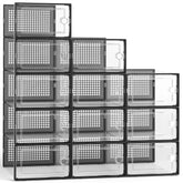 Kuject large shoe organizers in clear bins for easy visibility and access
