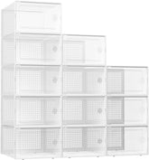 Kuject XX-Large shoe storage box front view showing clear walls for easy shoe visibility