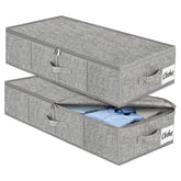 Kukikan under-bed storage bin 2pack folded design stores seasonal items neatly under a bed.