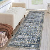 KUTA Vintage washable runner rug main shot highlights non-slip backing for safe hallways