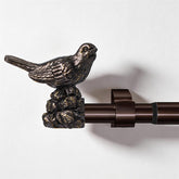 KVEEO curtain rod with bronze bird finials, extended for 18β45-inch wide windows.
