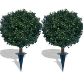 Kyesyes artificial boxwood ball bush 27-inch with spike for easy ground insertion.