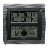 La Crosse Technology BBB86118-INT curved atomic clock front view for quick time reading.