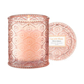 LA JOLIE MUSE Cherry Sakura Candle with embossed daisy jar for elegant décor and aroma