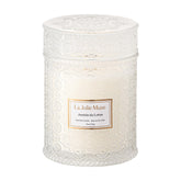 LA JOLIE MUSE Jasmin du Lotus jar with daisy embossing enhances elegant decor.
