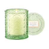 LA JOLIE MUSE Kyoto Vine & Moss Candle jar with embossed daisy motif, adding elegant decor