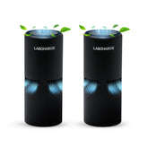 LabCharge small ionic air purifier black 2-pack for compact home air refresh