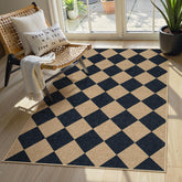Lahome Colette checkered rug in 3x5 adds neutral texture to outdoor spaces