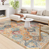 Lahome Elise cream-multi boho pattern rug 8x10 enhances room with vibrant, durable design.