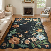 Lahome floral rug 5x7 in living room with soft underfoot comfort