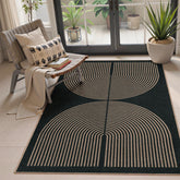Lahome Modern Rainbow Easy Jute 4x6 Rug hero image shows durable, washable design