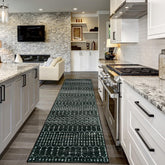 Lahome Moroccan Black 2x8 rug texture close-up highlights velvety softness underfoot.