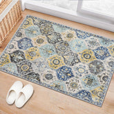 Lahome Moroccan Trellis rug closeup pattern showcases faded vintage florals for cozy spaces.