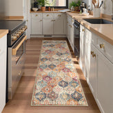 Lahome Moroccan Washable Kitchen Runner main view shows cream-multi tones and easy cleaning.