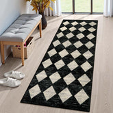 Lahome Zelie kitchen runner with diamond trellis adds timeless style and easy cleaning.