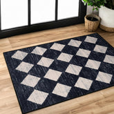 Lahome Zelie rug entryway 2x3 shows bold Moroccan trellis pattern for stylish welcome.