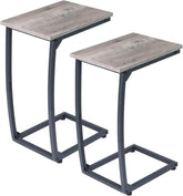 LAKEMID C-Shaped End Table ivory two-piece set, a compact living room solution.