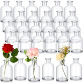 Lallisa bud vase 4inch clear glass bulk set, ideal for elegant table centerpieces.