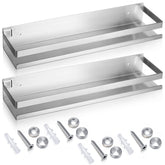Lallisa two-piece stainless steel shelves package for easy bathroom organization.