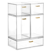 LALOBLUE stackable drawers with a large drawer for makeup storage.