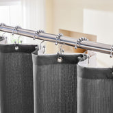 Lameirose grey shower curtain fabric close-up, durable and stylish.