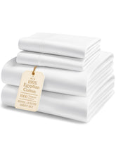 Lane Linen 100 Egyptian cotton queen fitted sheet with a 15-inch deep pocket for secure fit.