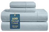 Lane Linen 600TC queen flat sheet spread shows hotel-soft cotton feel.