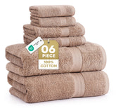 Lane Linen 6pc towels set shows plush cotton for daily comfort.