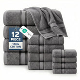 LANE LINEN bath towel 28x54 showcases plush zero-twist texture for absorbent daily use.