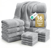 LANE LINEN bath towels 28x54 in grey show plush softness and quick-dry performance.