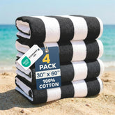 LANE LINEN 4-pack beach towels, 30x60 inches, wrap-around comfort.