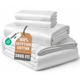 Lane Linen Egyptian cotton fitted sheet full size offers silky softness and a secure fit.