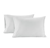 Lane Linen queen pillowcase in Egyptian cotton, close-up of silky sateen weave for soft sleep