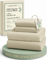 Lane Linen flat sheet full, showcasing hotel-quality softness and breathable organic cotton.