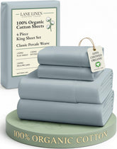 LANE LINEN king flat sheet – crisp percale surface for ample coverage.