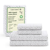LANE LINEN organic cotton queen flat sheet with breathable percale finish for coverage and comfort.