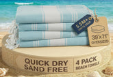 Lane Linen sand-free bag with oversized towel for cleaner beach days.