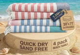 Lane Linen oversized beach towel pack-4 stacked for compact storage and quick access