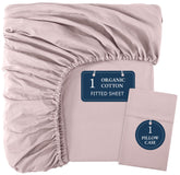Lane Linen sepia rose twin fitted sheet in percale weave offers breathable comfort